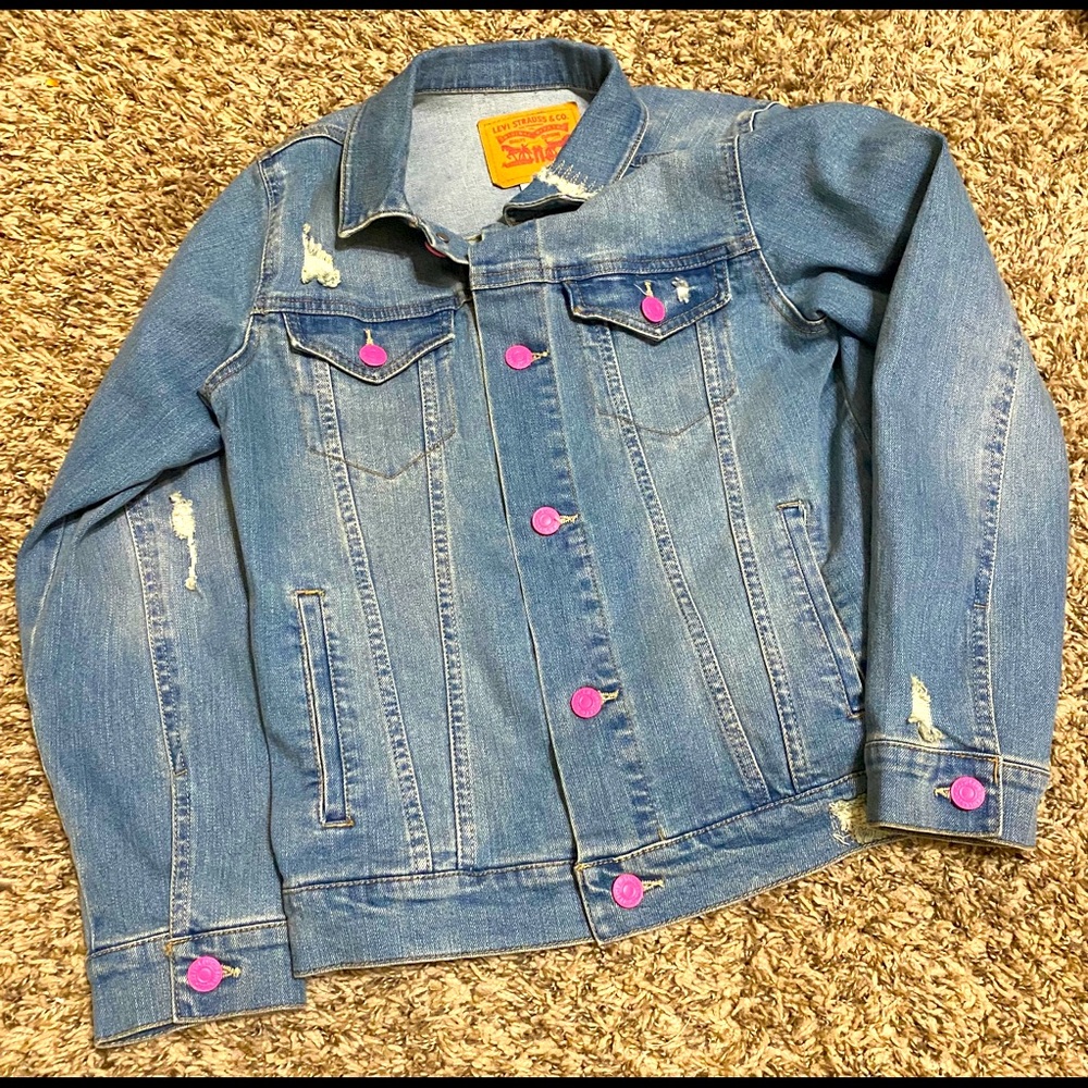 Child Levi’s Destructed Denim Trucker Jacket